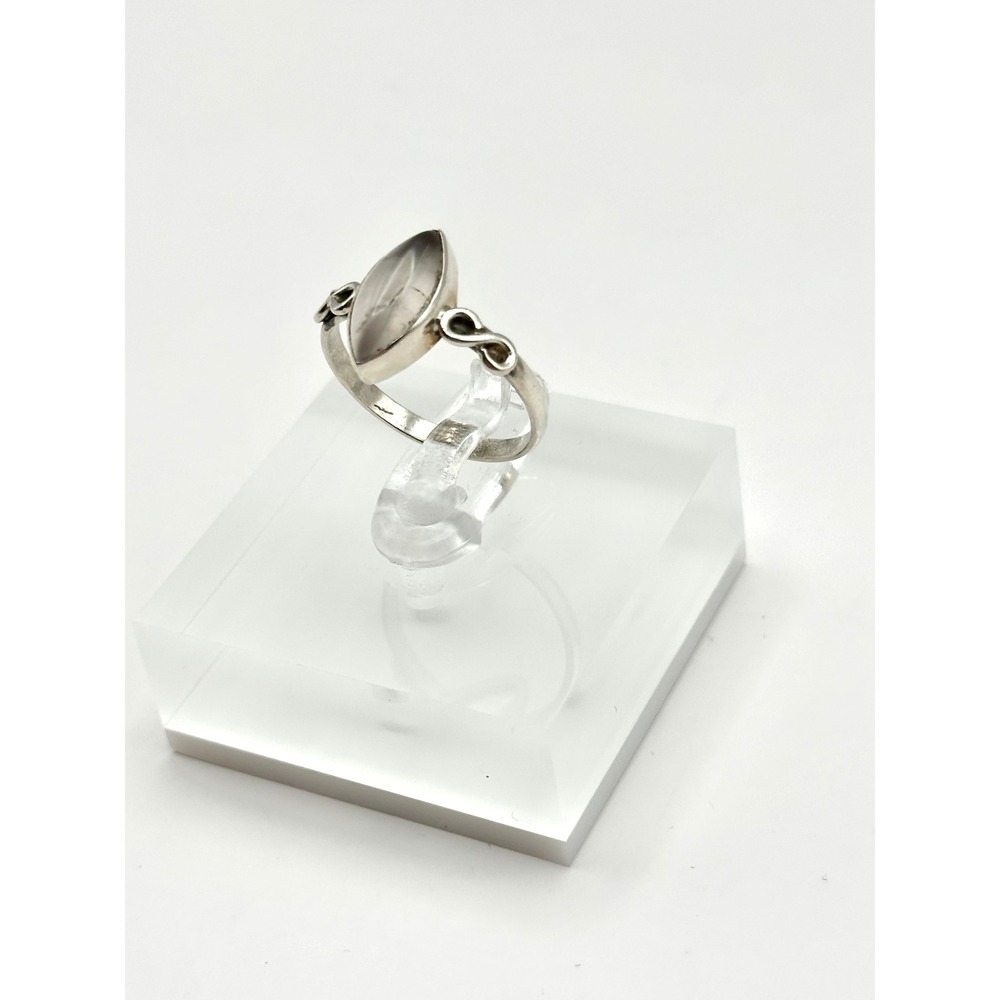 Dainty Marquise Rose Quartz Sterling Silver Handmade Ring‎ Size 5.75 - Picture 3 of 10